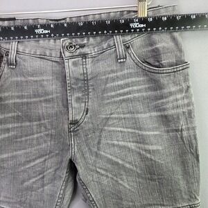 Rogue State Moto Jeans Slim Fit 33 Gray Quilted Knee Button Fly Stretch Denim